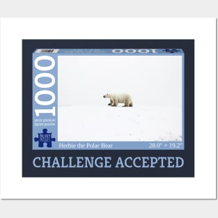 Challenge Accepted: Snowy Polar Bear Puzzle Posters and Art